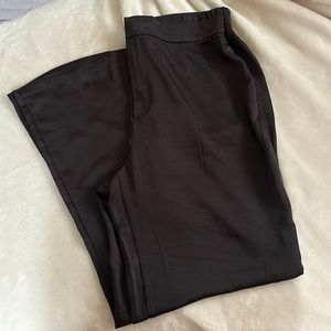 Black satin pants